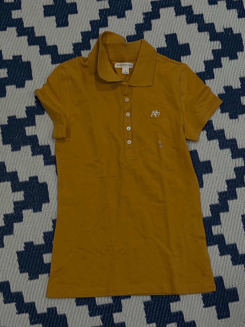 Aéropostale Polo Shirt in Mustard Yellow Size Medium New Without Tags